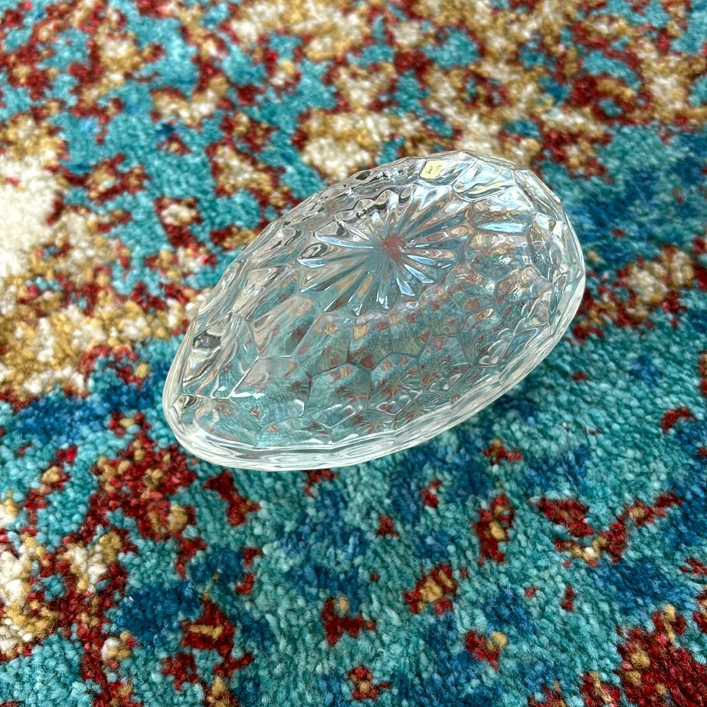 Vintage ZAJECAR FOREVER 24% Lead Crystal “Egg” Trinket Bowl